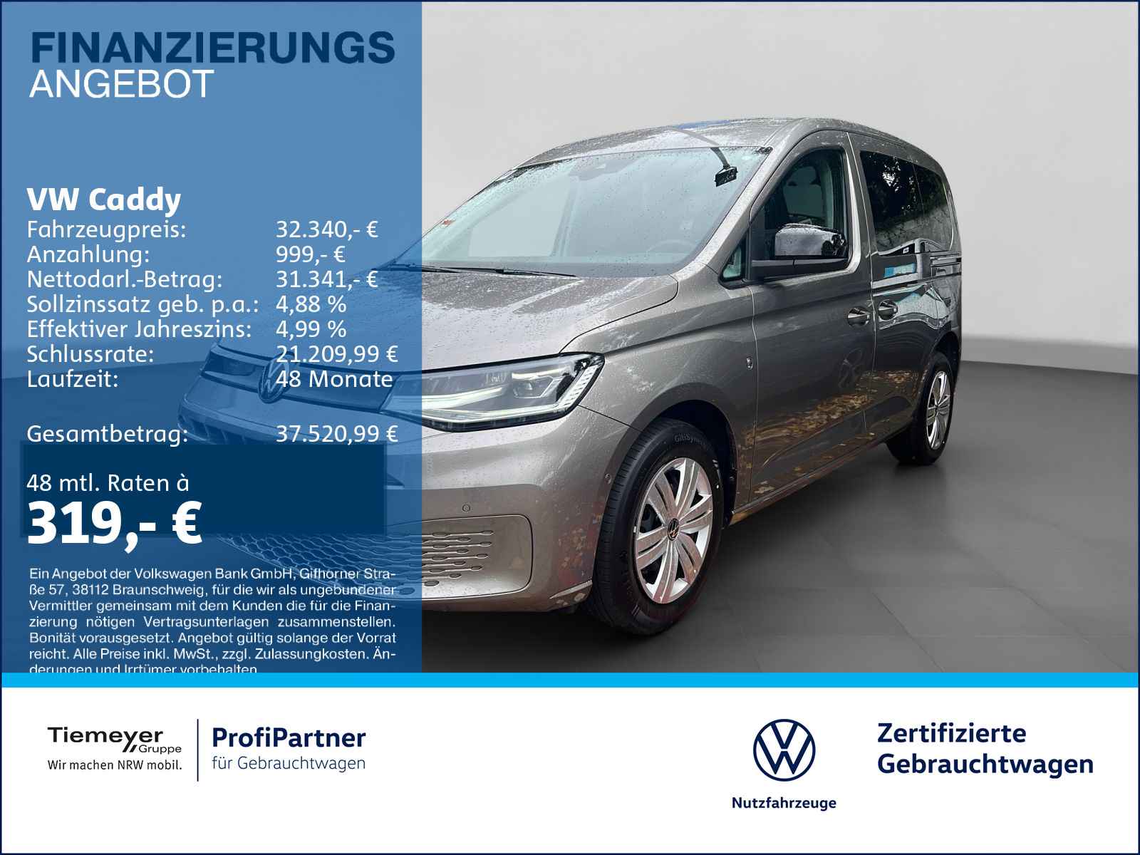 Volkswagen Caddy TSI ANSCHLUSSGARANTIE